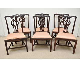 Set of Six Carved Chippendale Chairs