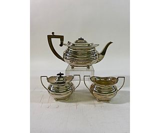 Three Piece English Silver Tea Service