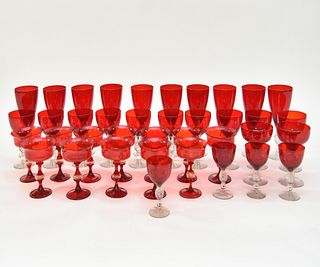 Red Morgantown Glass Goblets
