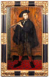 Cesare Auguste Detti "Musician" Oil on Panel