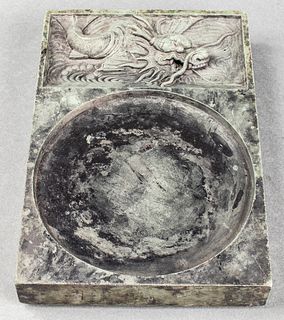 Chinese Duan Inkstone with Carved Dragon