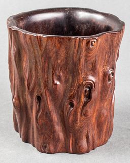 Chinese Carved Rootwood Bitong Brush Pot