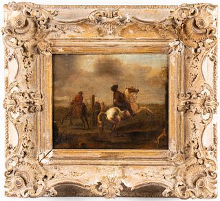 Philips Wouwerman Men on Horseback Oil on Canvas