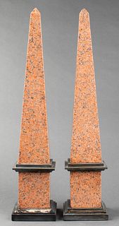 Large Grand Tour Granite Obelisks, Pair