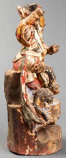 Chinese Ming Wood Figure of Household God