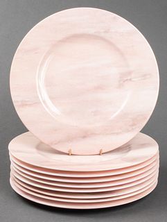 Modern "Rose Quartz" Porcelain Dinner Plates, 9