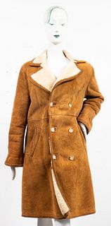 Brown Suede Shearling Coat