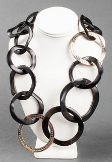 John Hardy Silver & Wood Chain Necklace