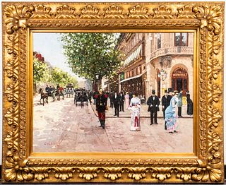 C. Wesley "Paris Street" Oil on Canvas