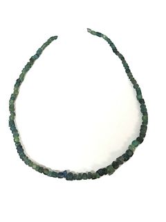 Roman Style Green Glass Beads Necklace. 