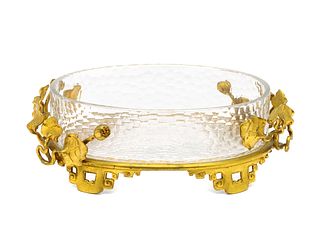 A French Gilt Bronze and Glass Centerpiece Bowl by Edouard Enot