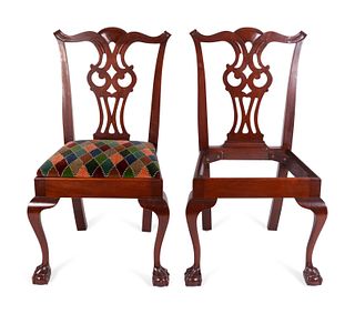 A Set of Four George II Style Mahogany Dining Chairs
Height 38 x width 22 x diameter 22 inches.