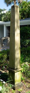 A Pair of Carved Stone Obelisks
Height 85 x base, 13 inches square.