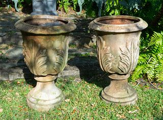 A Pair of Terracotta Garden Urns
Height 31 x diameter 23 inches.