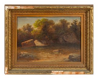 Attributed to Johann Hermann Carmiencke
(German, 1810-1867)
Landscape with Rocks and Stream