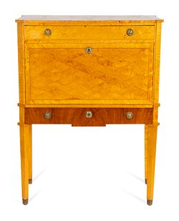 A Swedish Neoclassical Style Maple Fall-Front Secretary
Height 49 x width 36 x depth 17 1/2 inches.