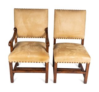 A Set of Ten Rouleau Walnut Dining Chairs
Height of armchair 40 x width 23 x depth 21 inches.