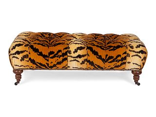 A Victorian Style Button-Tufted Bench
Height 15 x length 45 x depth 20 inches.