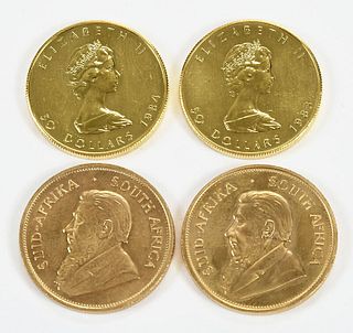 Four Assorted Gold Coins
