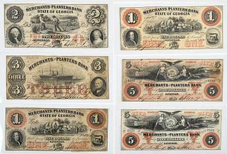 21 Georgia Obsolete Bank Notes 