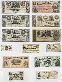 13 New York Obsolete Bank Notes 