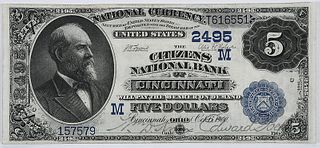 1882 $5 Citizens NB of Cincinnati, Ohio