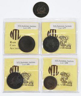 Five Assorted Copper Coins