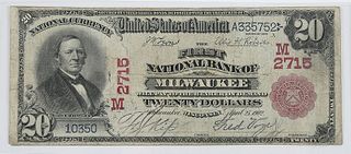 1902 $20 NB of Milwaukee, Wisconsin 