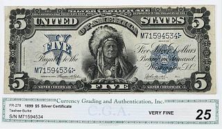 1899 $5 Chief Silver Certificate