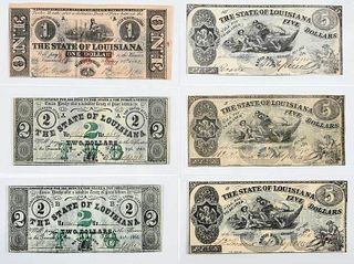 17 Louisiana Obsolete Bank Notes 