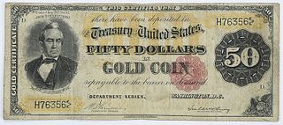 1882 $50 Gold Certificate