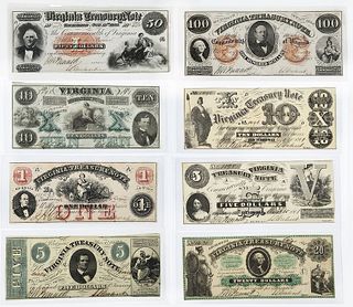 Eight Virginia Treasury Notes 