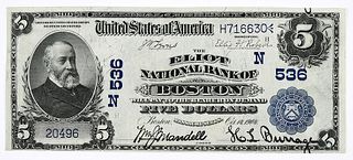 1902 $5 Eliot NB Boston, Massachusetts 