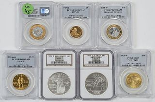 Seven Modern Commemorative Coins