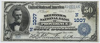 1902 $50 Mechanics NB of Providence, RI