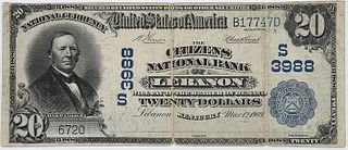 1902 $20 Citizens NB Lebanon, Kentucky 