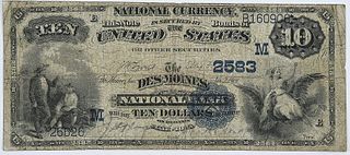 1882 $10 Des Moines National Bank, Iowa