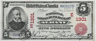 1902 $5 National Commercial Bank Albany, NY