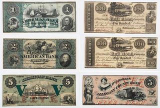 17 Maryland Obsolete Bank Notes 