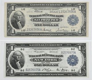Two 1918 $1 Federal Reserve Bank Notes 