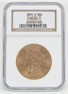 1904-S Liberty Head $20 Gold Coin 