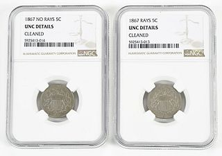 Two Shield Nickels