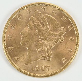 1907-S Liberty Head $20 Gold Coin