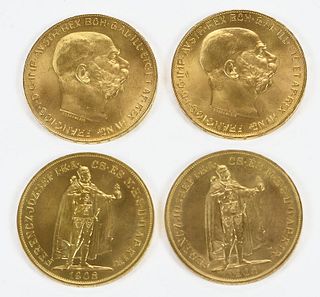 Four Gold Coins, Austria and Hungary