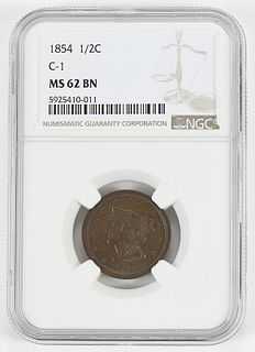 1854 Half Cent 