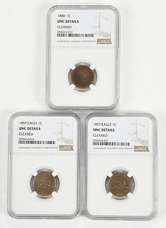 Group of Three Small Cents 