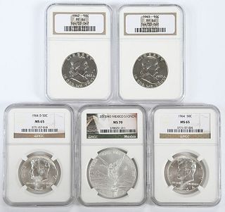 Five Graded Silver Coins