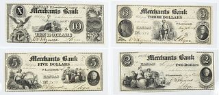 Four Kansas Obsolete Bank Notes