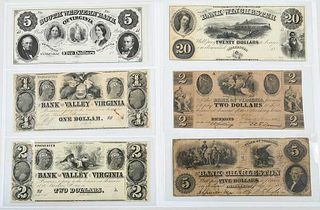 24 Virginia Obsolete Bank Notes 