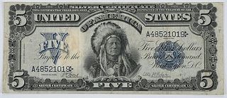1899 $5 Chief Onepapa Silver Certificate